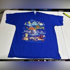 Disney Walt Disney World 50th Anniversary T-shirt Size XL Royal Blue